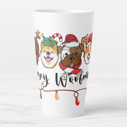 Merry Woofmas Typographie Café Mug (Devant)