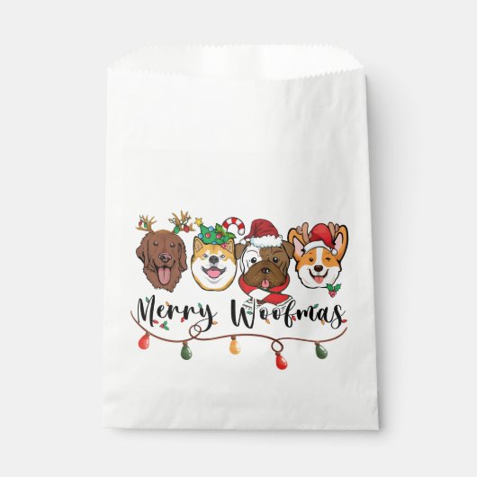 Merry Woofmas Typographie Favoriser les sacs (Devant)