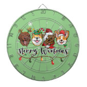 Merry Woofmas Typography Dartboard Dartbord (Voorkant)