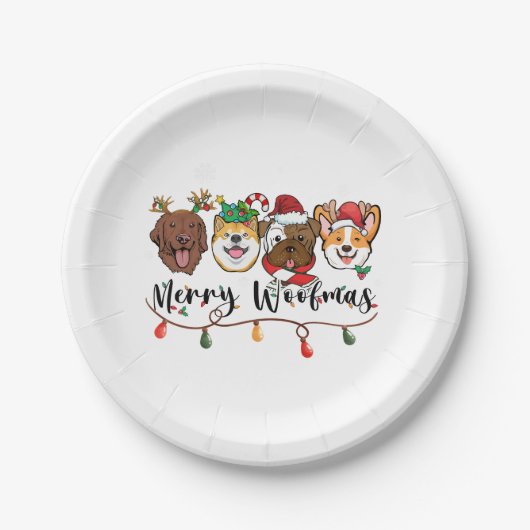 Merry Woofmas Typography Paper Bord (Voorkant)