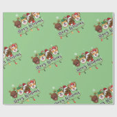 Merry Woofmas Typography Wrapping Paper Cadeaupapier (Vlak)