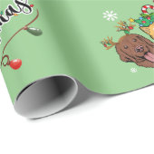 Merry Woofmas Typography Wrapping Paper Cadeaupapier (Rol Hoek)