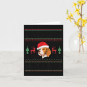 Merry Woofmas Ugly Christmas Beagle Xmas Party Kaart (Gele Bloem)
