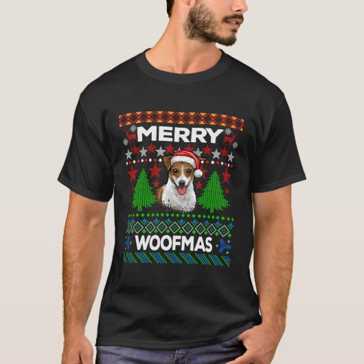 Merry Woofmas Ugly Sweat Noël Jack Russell (Devant)