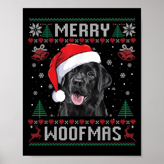 Merry Woofmas Ugly Sweater Black Lab Labrador Chri Poster (Voorkant)