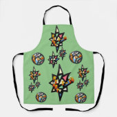 Merry X-mas Stars Glas in lood Pattern Apron Schort (Voorkant)