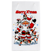 “Merry X’mas” Whimsical Holiday Chaos Design Klein Cadeauzakje (Achterkant)