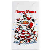 “Merry X’mas” Whimsical Holiday Chaos Design Klein Cadeauzakje (Voorkant)