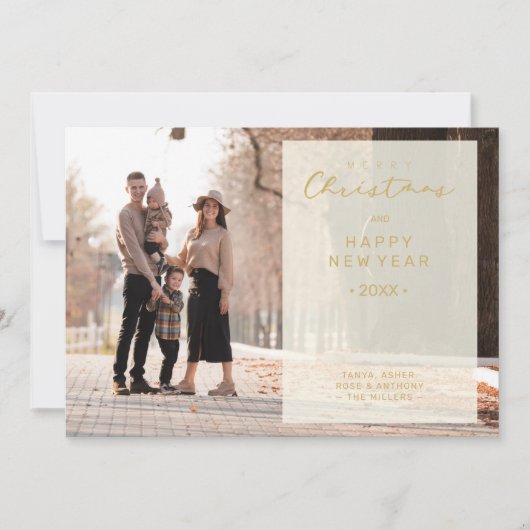 Merry Xmas Calligraphy Transparency Overlay Photo Kaart (Voorkant)