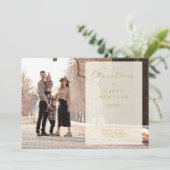 Merry Xmas Calligraphy Transparency Overlay Photo Kaart (Staand voorkant)