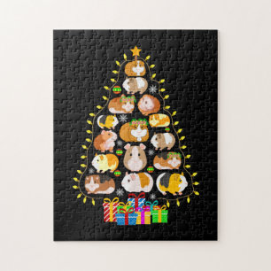 Merry Xmas cavia's met kerstboomverlichting Legpuzzel