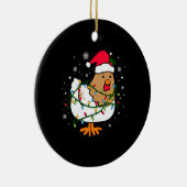 Merry Xmas Chicken Kerstmis Light Keramisch Ornament (Rechts)