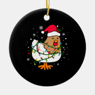 Merry Xmas Chicken Kerstmis Light Keramisch Ornament