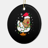 Merry Xmas Chicken Kerstmis Light Keramisch Ornament (Links)
