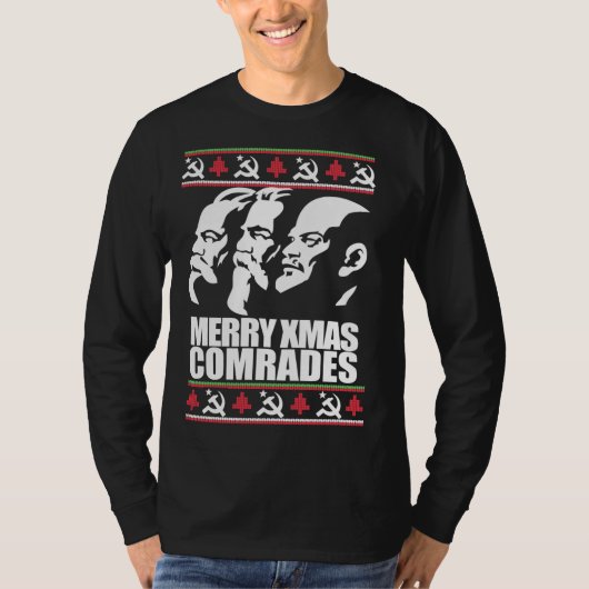 MERRY XMAS COMRADE Vilain Sweat de Noël Marx Eng (Devant)