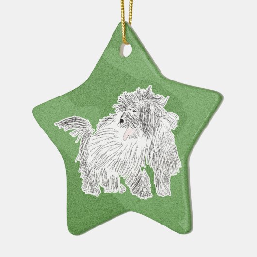 Merry Xmas Coton de Tulear Keramisch Ornament (Links)