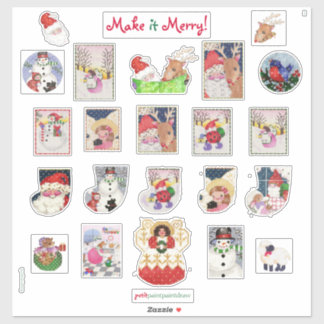 Merry Xmas Custom-Cut Vinyl Stickers II