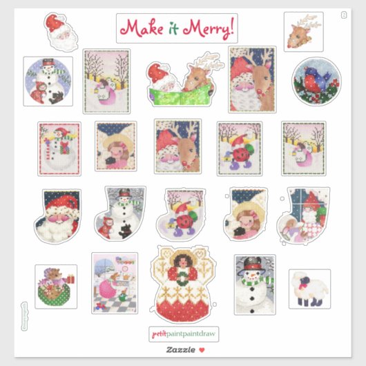 Merry Xmas Custom-Cut Vinyl Stickers II (Vel)