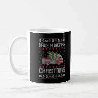 Merry Xmas Funny Ugly KerstSweater Fireman Fi Koffiemok