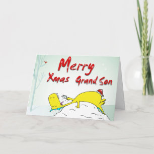 Merry Xmas Grand Son Feestdagen Kaart