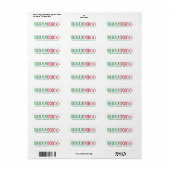 Merry X'mas green Return Address Label (Full Sheet)