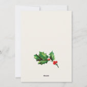 Merry Xmas & Happy New Year Holly Feestdagenkaart (Achterkant)