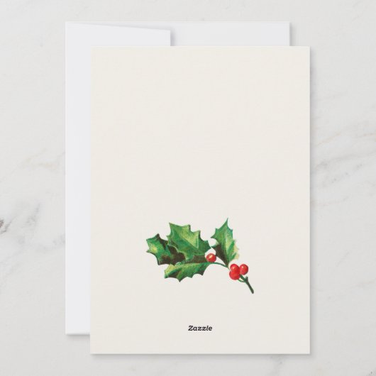 Merry Xmas & Happy New Year Holly Feestdagenkaart (Achterkant)