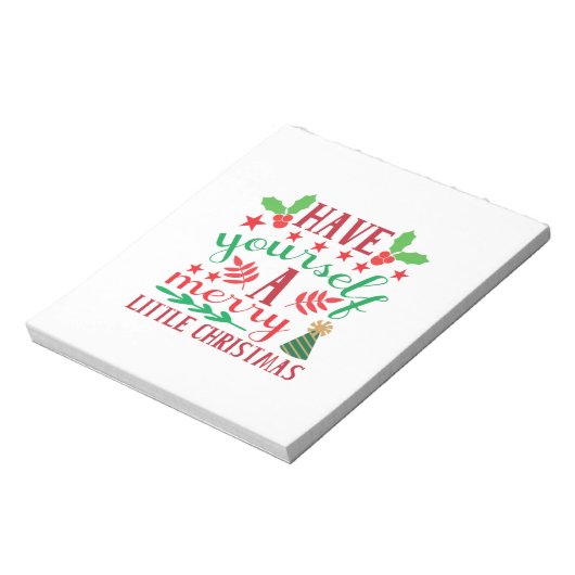 Merry Xmas heeft u een prettig kerstfeest Notitieblok (Gedraaid)