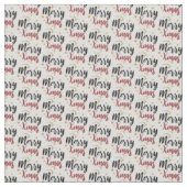 Merry Xmas Holiday Script Pattern Stof (Close Up)