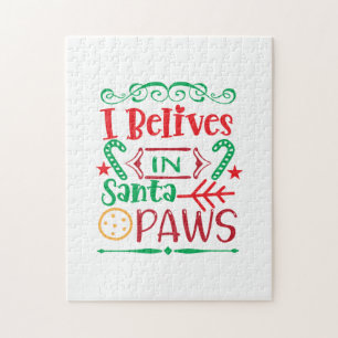 Merry Xmas I Belives In Santa Paws Legpuzzel