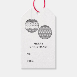 Merry Xmas Label van de Gift aan van met kerstbal Cadeaulabel