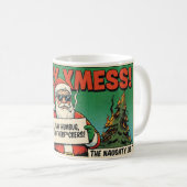 Merry Xmas Mess Funny Christmas Mug - Naughty Sant (Devant droit)
