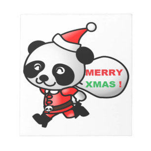 "MERRY XMAS" PANDA BEER SANTA NOTITIEBLOK
