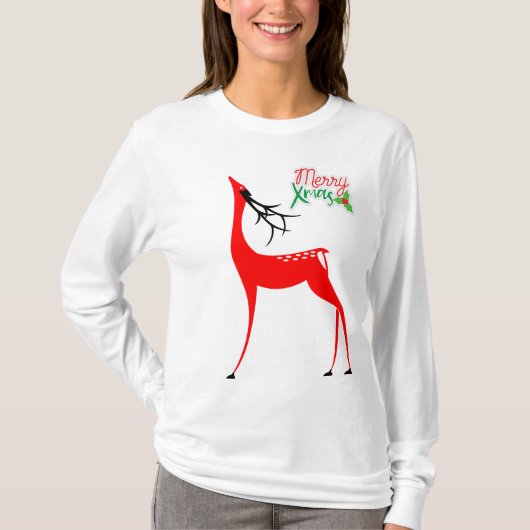 Merry Xmas Reindeer Tshirt femme (Devant)