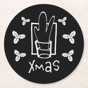 Merry Xmas Ronde Kartonnen Onderzetter