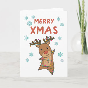 Merry Xmas Rudolph Red Nose Reindeer Fairles Kaart