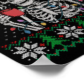 Merry Xmas Skeleton Ugly Sweater, Skull Wearing Sa Poster (Hoek)