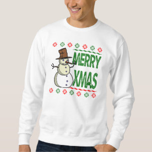 Merry Xmas Snowman Ugly KerstSweater Trui