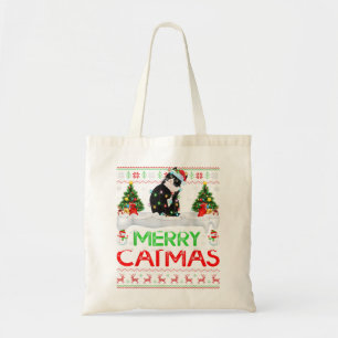 Merry Xmas Tree licht de sinterklaas van de zwarte Tote Bag
