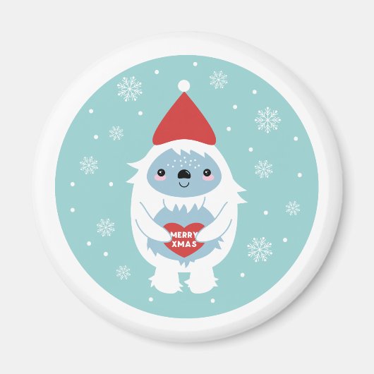 Merry Xmas Yeti Magneet (Voorkant)