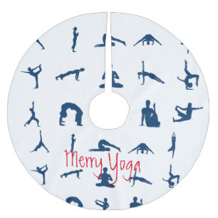 Merry Yoga Silhouette Yoga Poses Thunder_Cove Kerstboom Rok