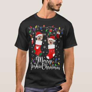 Merry Yorkie Christmas Yorkshire Terrier Xmas Onde T-shirt