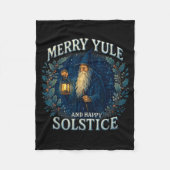 Merry Yule And Happy Solstice Mystic Winter Quote Fleece Deken (Voorkant)