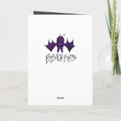 Merry Yule Bat Holiday Greeting Kaart (Achterkant)