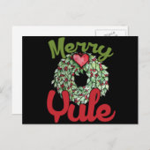 Merry Yule Feestdagenkaart (Voorkant / Achterkant)