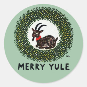 Merry Yule Goat Ronde Sticker