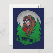 Merry Yule Goddess Art Pagan en Wiccan Yule Briefkaart (Voorkant / Achterkant)