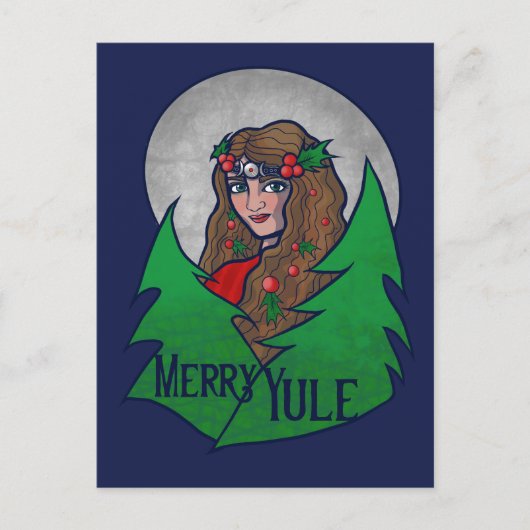 Merry Yule Goddess Art Pagan en Wiccan Yule Briefkaart (Voorkant)