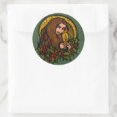 Merry Yule Witch Ronde Sticker (Tas)