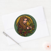 Merry Yule Witch Ronde Sticker (Envelop)